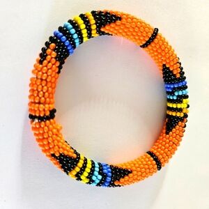 Orange beaded African bracelet